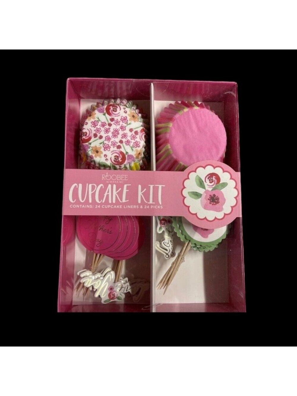 Roobee by Mara‑Mi Cupcake Kit Box Set – 24 Liners & 24 Picks New in Box